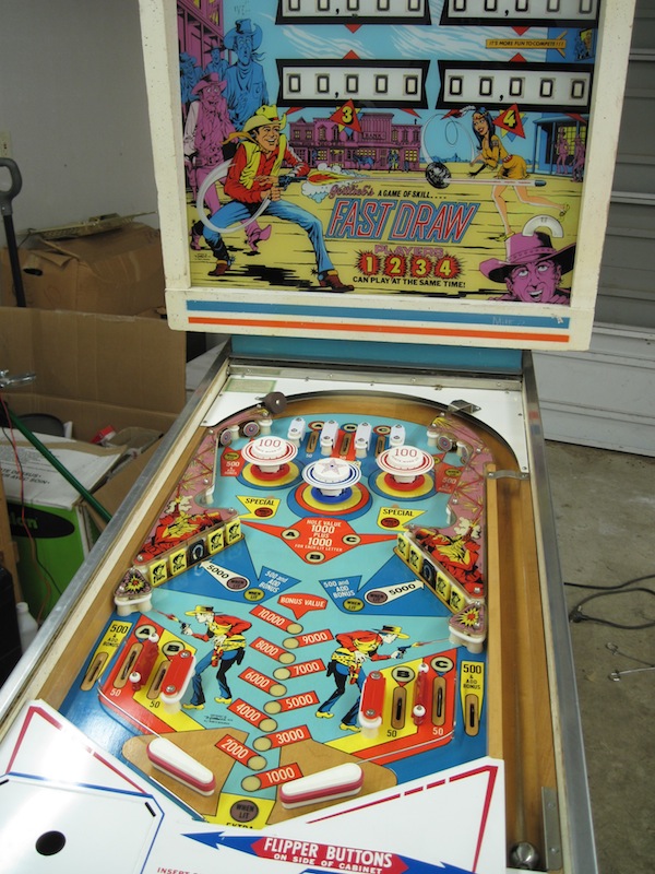 A view of the Gottlieb Fast Draw playfield.